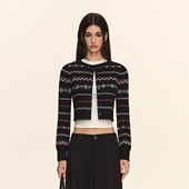 CLIMAX 针织衫 VISION费尔岛绵羊毛混纺复古提花毛衣开衫 女短款