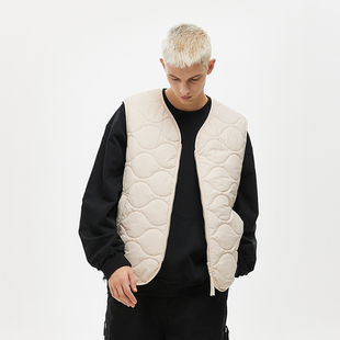 CLIMAX VISION葫芦格绗线可外穿轻薄棉无领马甲秋冬保暖背心内胆