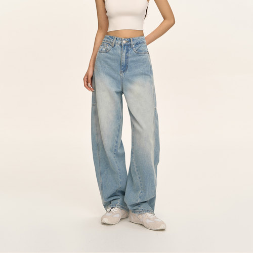 CLIMAXVISION分割弯刀牛仔裤