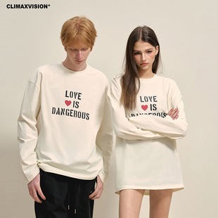 VISION爱心创意标语印花休闲长袖 CLIMAX T恤打底tee 爱心系列