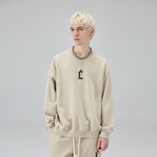 CLIMAX 高街上衣 VISION重磅基础发泡C字印花圆领卫衣潮牌美式