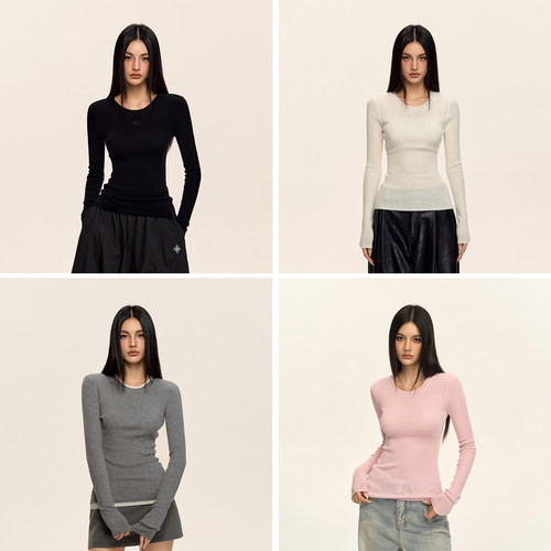 CLIMAXVISION刺绣绵羊毛针织衫