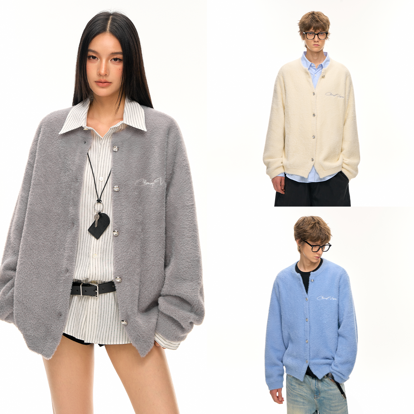 CLIMAX VISION水钻纽扣/柔软亲肤仿貂毛针织开衫毛衣外套男女款,男装,针织衫/毛衣,淘宝优惠券,粉丝福利购,淘宝优惠卷