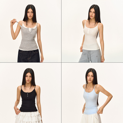 CLIMAXVISION法式花边吊带背心