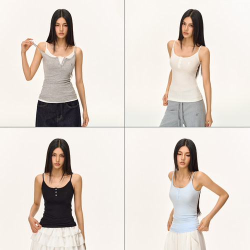 CLIMAXVISION法式花边吊带背心