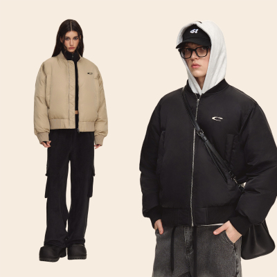 CLIMAXVISION字母刺绣保暖外套