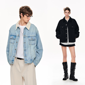 CLIMAX VISION经典 复古灯芯绒翻领廓形洗水做旧牛仔外套夹克