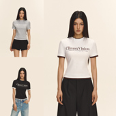 T恤女款 CLIMAX 修身 正肩撞色假两件圆领短袖 VISION美式 复古短款