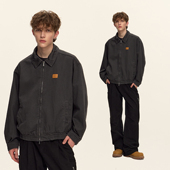 夹克男美式 CLIMAX VISION做旧水洗基础logo贴皮标工装 复古外套