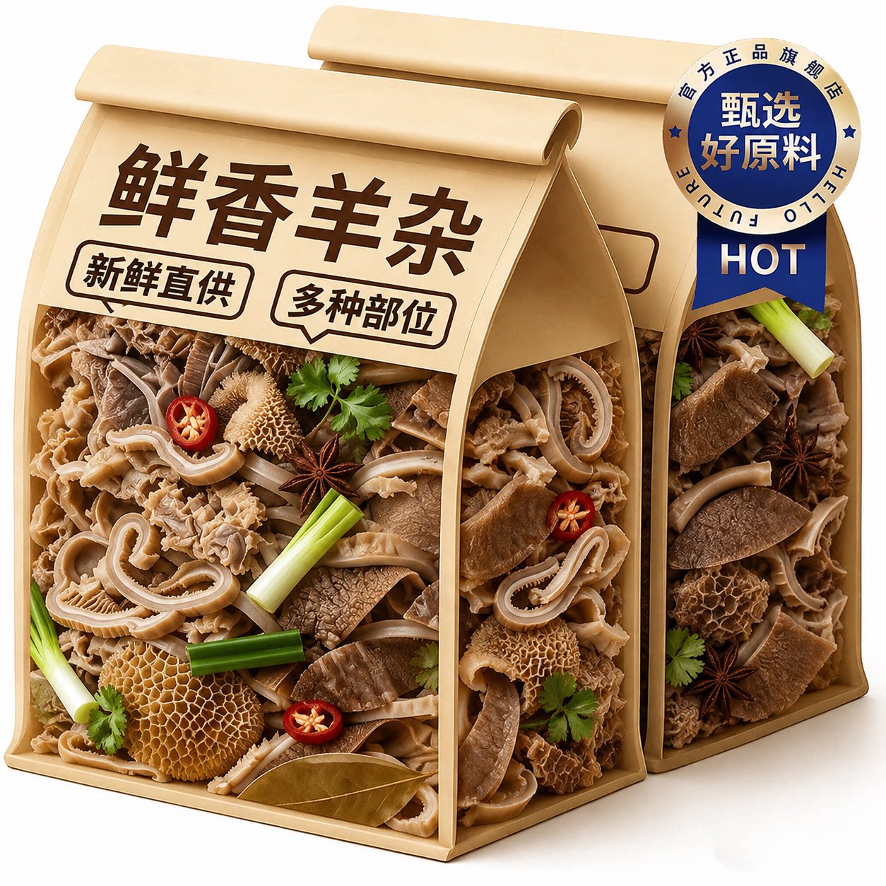 内蒙古羊杂官方旗舰店现做新鲜羊杂全套开袋加热即食半成品羊杂汤