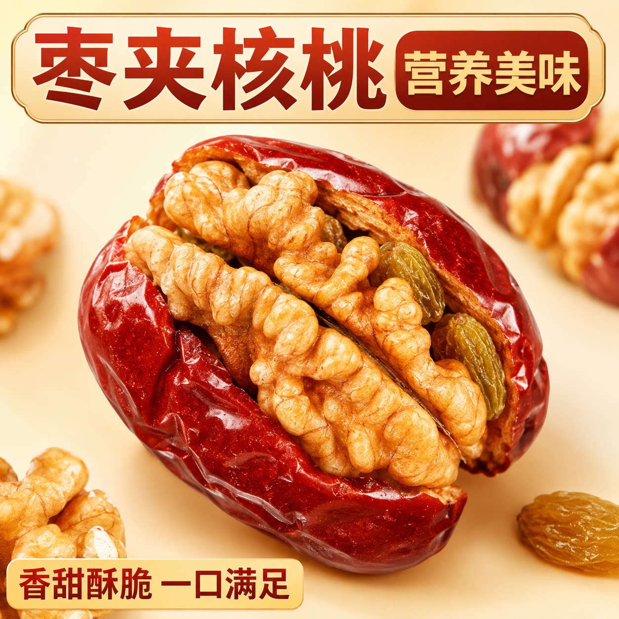 枣夹核桃仁独立小包装新疆特产灰枣红枣官方旗舰店去核无核孕妇