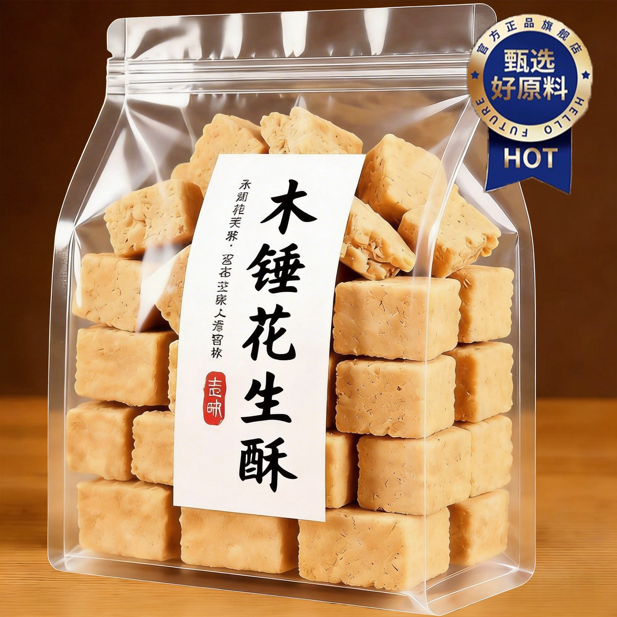 央妈推荐安徽正宗老式木锤花生酥糖官方旗舰店手工制作传统无添加