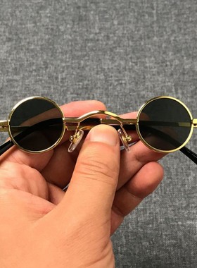 迷你小眼镜男潮圆形复古女