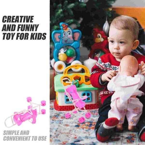 Stroller Mini Toys Pushchair Dining Pink Plastic Play Game