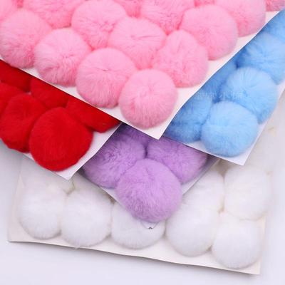 Real Fur Ball 6cm Pompom Keychain Car Pompon Rabbit Fur Ball