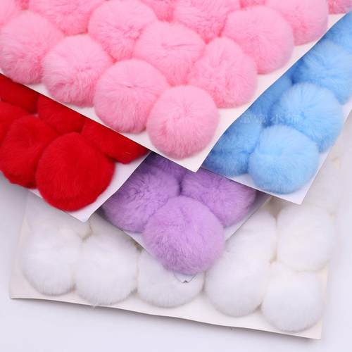 Real Fur Ball 6cm Pompom Keychain Car Pompon Rabbit Fur Ball