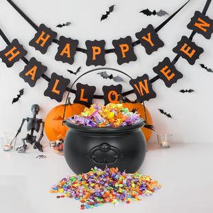 Kettle Halloween Decor 1Pc Black Jars Cauldron Candy