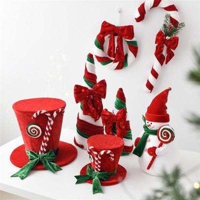Christmas Decor Set: Hat, Snowman, Ball for Table & Tree圣诞