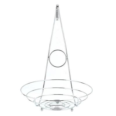 2 In 1 Chrome Iron Banana Hanger Fruit Bowl ree Holder Baske