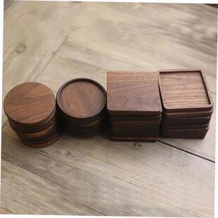 1PC Solid Walnut Wood Coaster Round Square Beech Wood Cup Ma