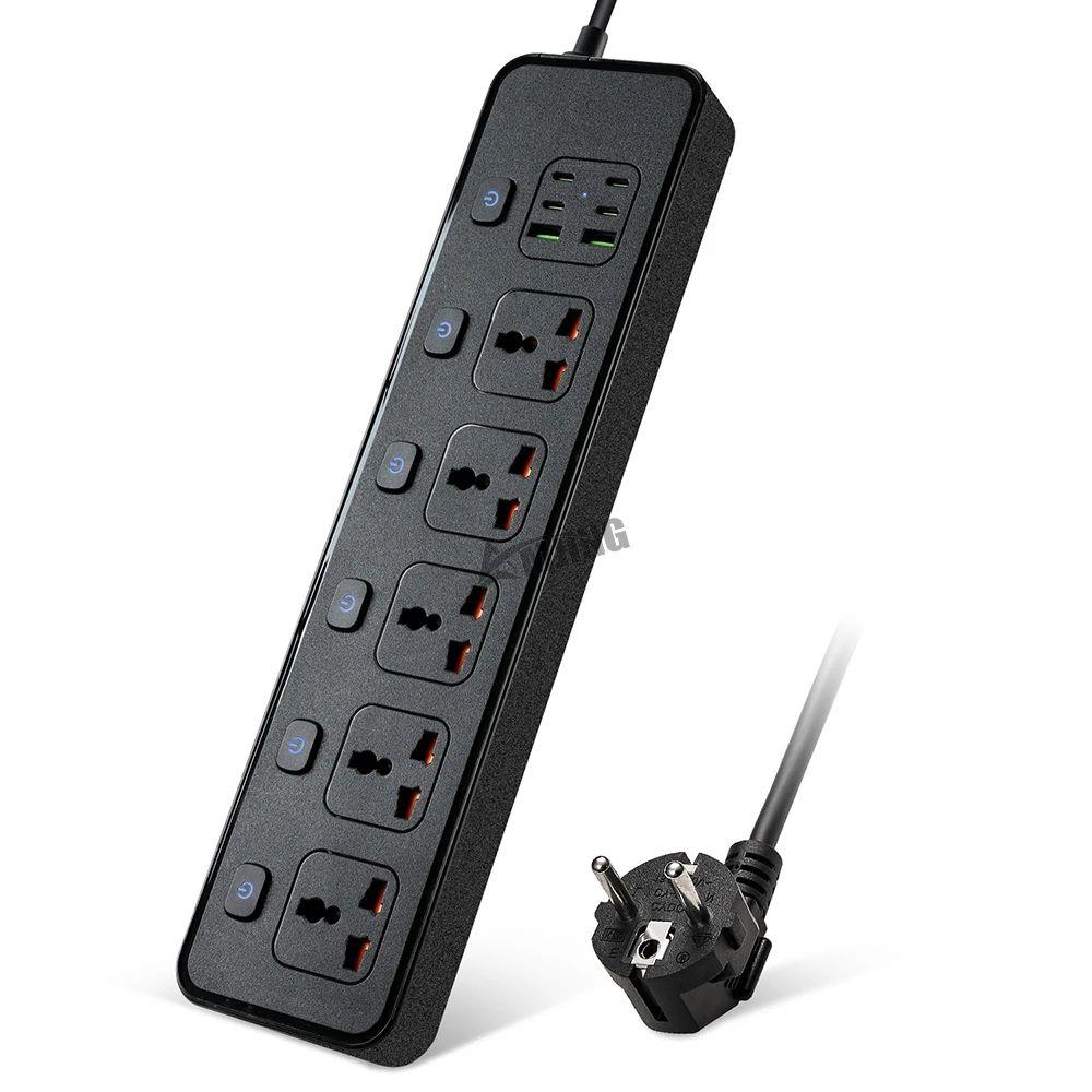 Universal Multi Outlet Strip Extension Power Strip UK To EU