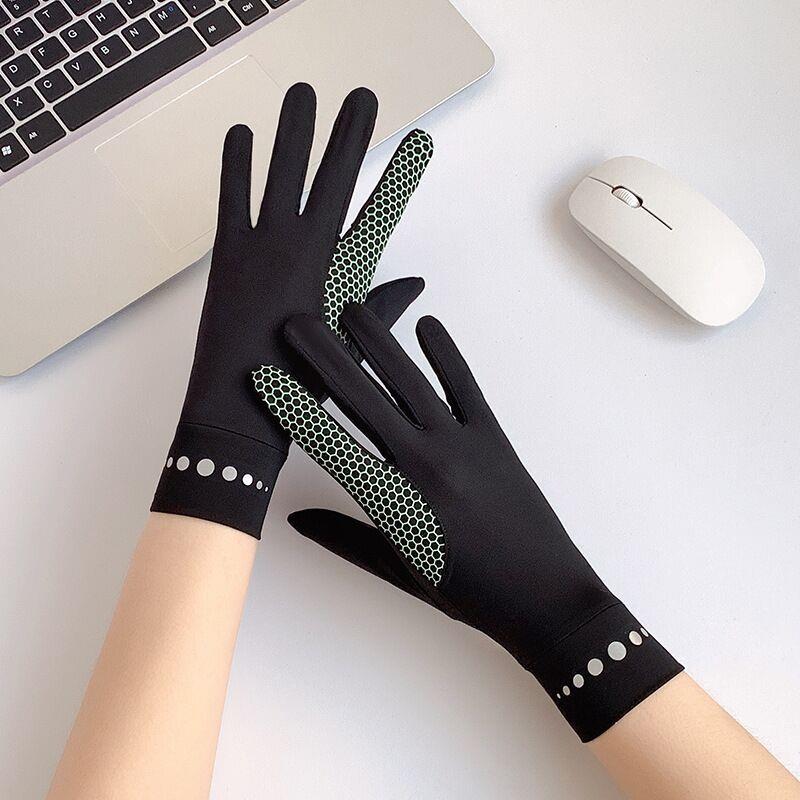 Female index finger flip touch screen anti silicone gloves