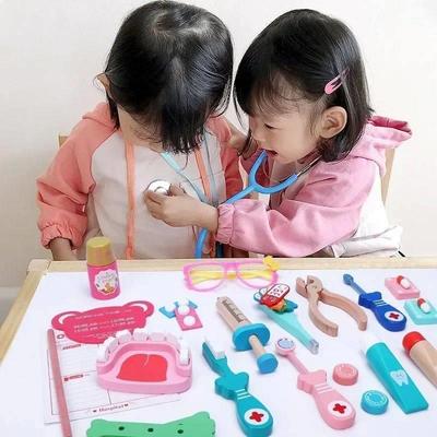 Doctor Toys for Children Set Kids Wooden Pretend Play Kit Ga