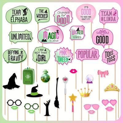25PCS Wizard Birthday Photo Booth Props Kit - Wicked Happy B