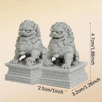 Guardian Lion Statues Chinese Feng Shui Decorative Figurines