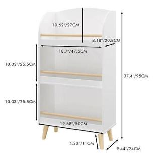 US 3 Tiers Kids Bookshelf Toy Storage Organizer Wooden