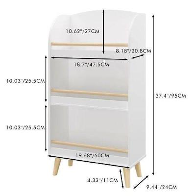 US 3 Tiers Kids Bookshelf Toy Storage Organizer Wooden