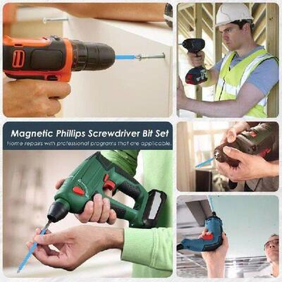 T99C-42 Pcs Magnetic Screwdriver Bit Set 1/4 Inch Hex Shank
