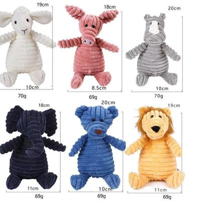 Plush Dog Toy Animals Shape Bite Resistant Squeaky Toys Cord