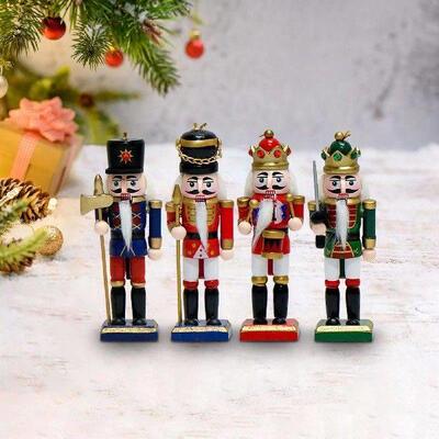4x Nutcracker Statue Collectible Housewarming Gift