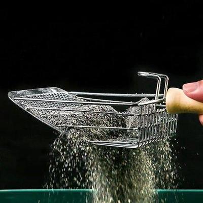 Easy to Clean Stainless Steel Cat Litter Scoop with Wooden