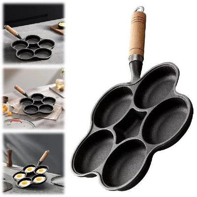 5 Round Holes Egg Frying Pan Cast Iron Creative Breakfast
