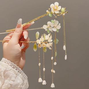 hair Hanfu accessories玉兰花上班族发簪发钗 womens Hairpin