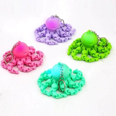 Lumnous Octopus Skeleton Bone Secton Doll Keychan for Men an