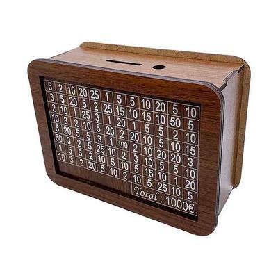 跨境新品儿童木质存钱罐DIY纸币储蓄罐个性创意Wooden Money Box