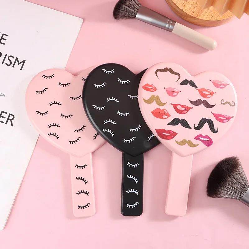 1 Pcs High Definition Handheld Heart-shaped Eyelash Mirror E
