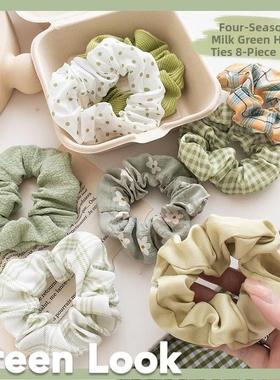 3/5/Pcs Silk Scrunchies Print Leopard Scrunchie Set Elastic