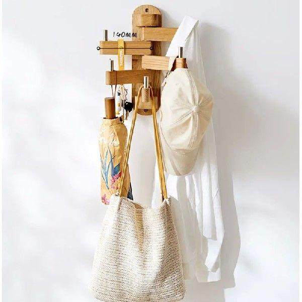 Creative Porch Clothes Rack Natural Solid Wood Wearing
