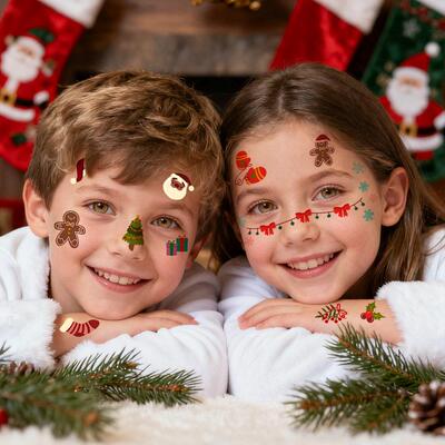 Christmas Temporary Tattoos.Stocking Stuffers, Cute Christma