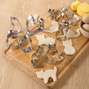 9pcs Kitten Cat Shaped Cookie Cutters Pastry Cutter Biscuit