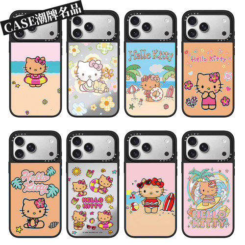 CA夏日凯蒂猫适用iPhone17Promax苹果16Pro手机壳13镜面14个性15卡通16Promax可爱17Pro女款Plus磁吸12高级感