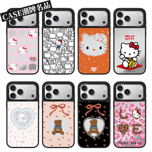 CA小熊凯蒂猫适用iPhone17Pro苹果16Promax手机壳13镜面14防摔套15卡通16Pro可爱17Promax女款Plus磁吸12轻奢