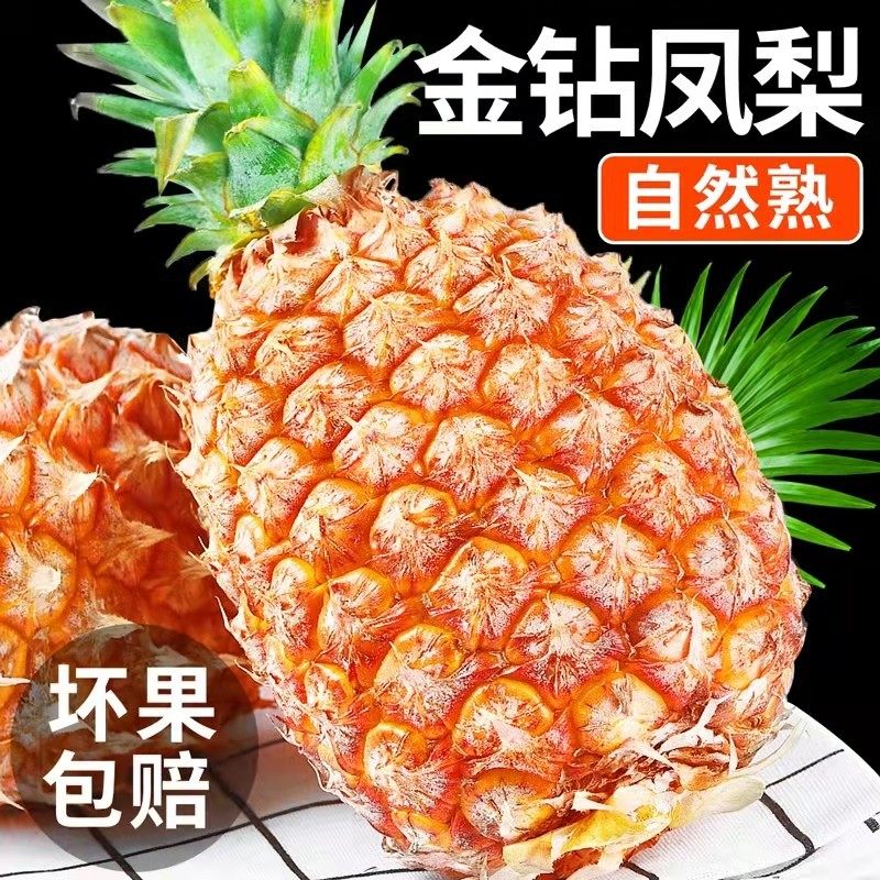 海南金钻凤梨新鲜水果当季风梨无眼现摘现发整箱包邮