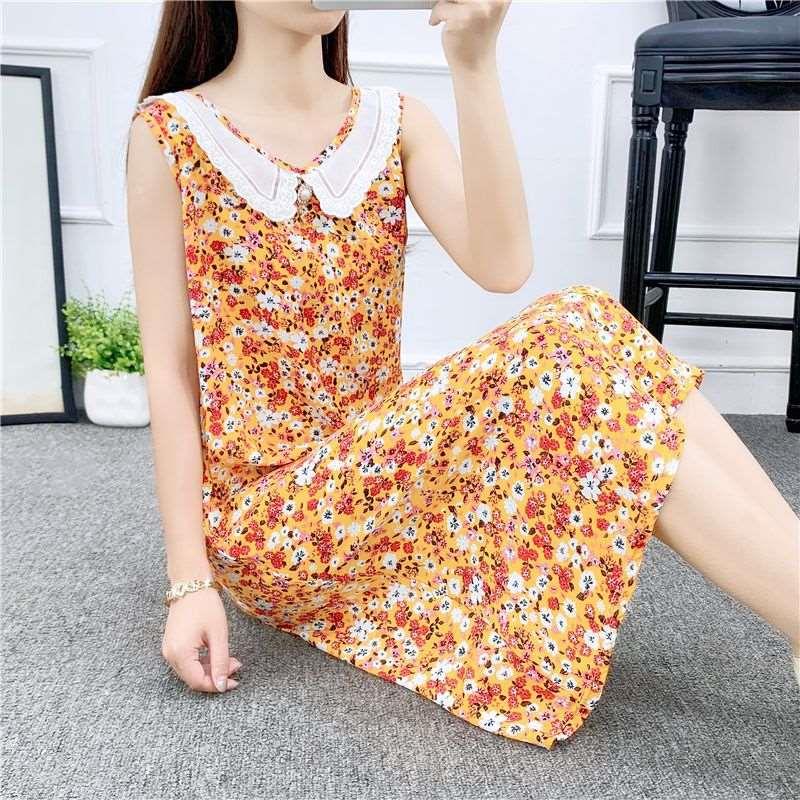 Summer New cotton silk dress for women. Summer mesh stitchin