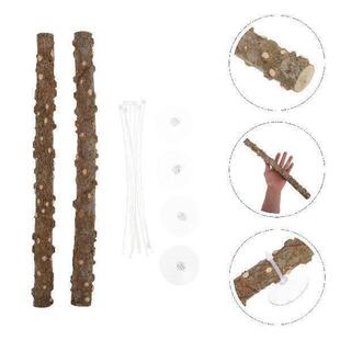 2 Pcs Glass Reptile Climbing Stick Terrarium Pepper Wood