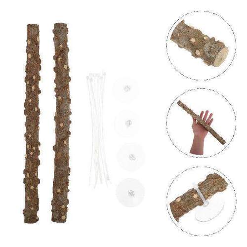 2 Pcs Glass Reptile Climbing Stick Terrarium Pepper Wood